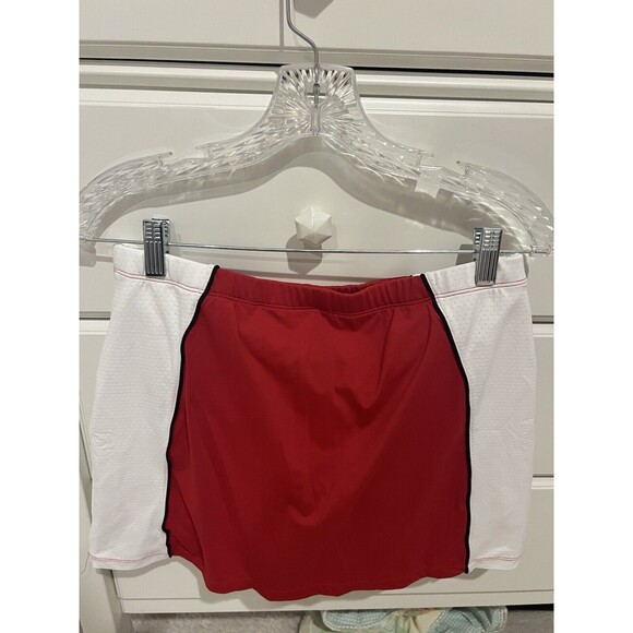 *WILSON* Red Fitted Tennis Skirt With Shorts Sz M Skort - Picture 3 of 4
